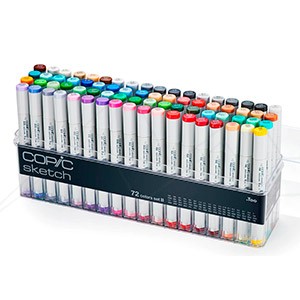 COPIC SKETCH MARKERS SET OF 72 ASSORTED COLOURS - SET B