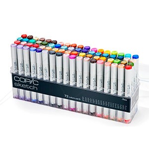 COPIC SKETCH MARKERS SET OF 72 ASSORTED COLOURS - SET D