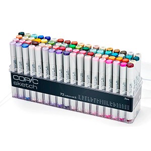 COPIC SKETCH MARKERS SET OF 72 ASSORTED COLOURS - SET E