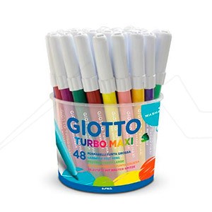 GIOTTO TURBO MAXI PENS CASE OF 48 ASSORTED PENS EASILY WASHABLE