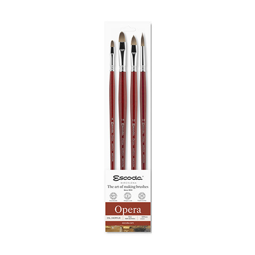 ESCODA SET 4 PENNELLI OPERA PER OLIO E ACRILICO SERIE 8955