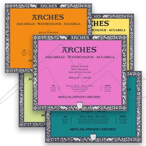 Papier aquarelle Arches 56 x 76cm 300g grain satiné - Artéïs Vannes