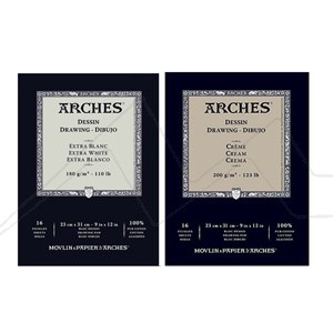 ARCHES DRAWING PAD 16 SHEETS 180 G EXTRA WHITE & 200 G CREAM