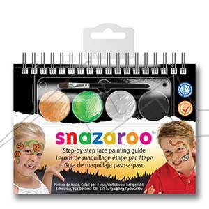 SNAZAROO HALLOWEEN MAKEUP A6 BOOKLET - FACE PAINT + BRUSH + STEP-BY-STEP GUIDE KIT