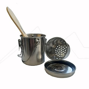 METAL BRUSH WASHER WITH LID