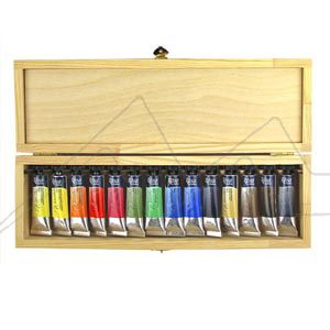 Set of 14 watercolor paints Classic ROSA Gallery, wooden box