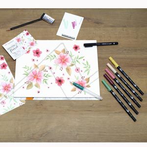 TOMBOW WATERCOLORING SET FLORAL