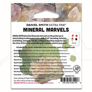 DANIEL SMITH WATERCOLOUR MINERAL MARVELS DOT CARDS - 36 MINERAL COLOURS
