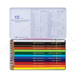 HOLBEIN ARTISTS COLORED PENCIL SET OP901 METAL TIN SET OF 12 BASIC COLOUR PENCILS