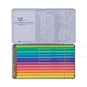 HOLBEIN ARTISTS COLORED PENCIL PASTEL SET OP903 METAL TIN SET OF 12 PASTEL TONE PENCILS