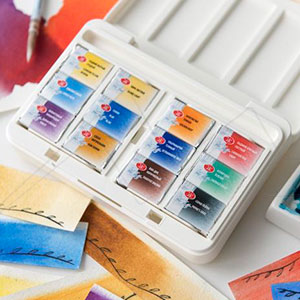 ST PETERSBURG WHITE NIGHTS WATERCOLOUR PLASTIC BOX - URBAN LANDSCAPE LIMITED EDITION - SET OF 12 WHOLE PANS