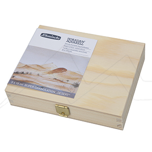 SCHMINCKE HORADAM AQUARELL WATERCOLOUR WOODEN BOX SUPER GRANULATION - DESERT SERIES - SET OF 5 X 15 ML