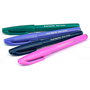 PENTEL TOUCH BERRY SET OF 4 BRUSH SIGN PENS