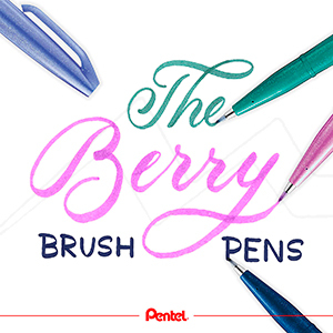 PENTEL TOUCH BERRY SET OF 4 BRUSH SIGN PENS