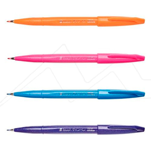 PENTEL TOUCH HAPPY SET OF 4 BRUSH SIGN PENS