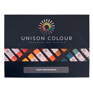 UNISON SOFT PASTELS CARDBOARD BOX SET OF 36 PASTELS - EMMA COLBERT LIGHT AND SHADE EDITION