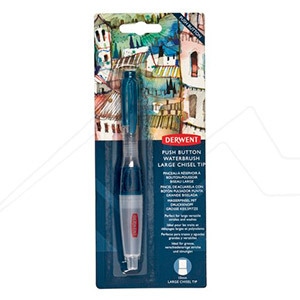 DERWENT PUSH BUTTON WATERBRUSH WITH RESERVOIR LARGE CHISEL TIP