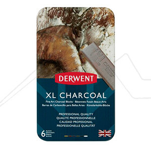 DERWENT METAL BOX 6 XL CHARCOAL BLOCK