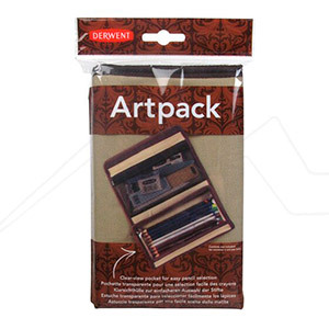 DERWENT ARTPACK CASE WITH TRANSPARENT POUCH AND NETTING
