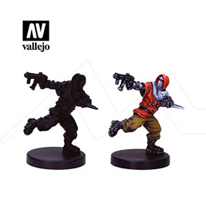 VALLEJO CYBERPUNK RED COMBAT ZONE SET OF 8 COLOURS AND NEMO FIGURE BY ANGEL GIRALDEZ 72307