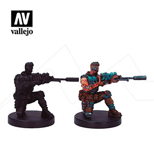 VALLEJO CYBERPUNK RED SOLO SET OF 8 COLOURS AND JONATHAN WARLOCK POWERS FIGURE BY ANGEL GIRALDEZ 72309