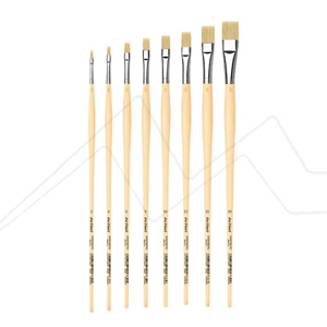 DA VINCI SET OF 8 FLAT BRUSHES SYNTHETIC BRISTLE LONG HANDLE FOR OIL AND ACRYLIC SERIES 5291