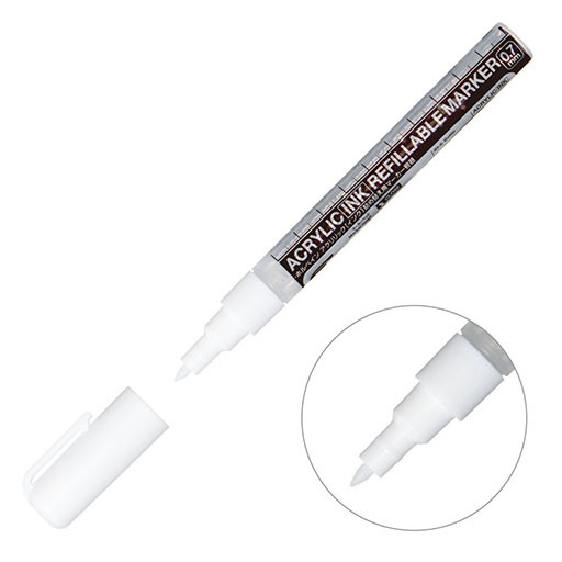 HOLBEIN SET OF 3 EMPTY REFILLABLE MARKERS FOR ACRYLIC INK - ROUND TIP 0.7 MM