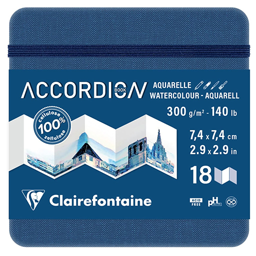 CLAIREFONTAINE ACCORDION NOTEBOOK 300 G WATERCOLOUR PAPER