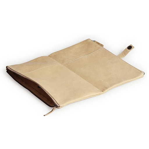 CLAIREFONTAINE FLAT FOLDED PENCIL POUCH 2 COMPARTMENTS FLYING SPIRIT SHEEPSKIN LEATHER