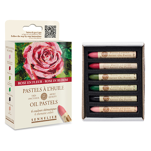 SENNELIER PASTELS A L´HUILE THEMATIC SET ROSE IN BLOOM 6 OIL PASTELS