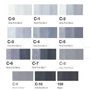 COPIC CLASSIC MARKERS SET OF 12 COOL GREY COLOURS
