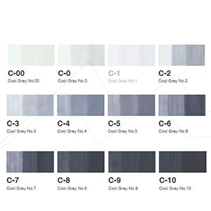 COPIC SKETCH MARKERS SET OF 12 COOL GREY COLOURS