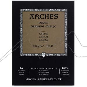 ARCHES DRAWING PAD 16 SHEETS 180 G EXTRA WHITE & 200 G CREAM
