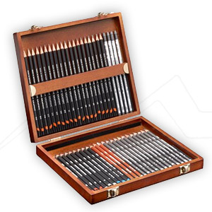 DERWENT SKETCHING COLLECTION WOODEN BOX SET OF 48 PENCILS FOR DRAWING & SKETCH