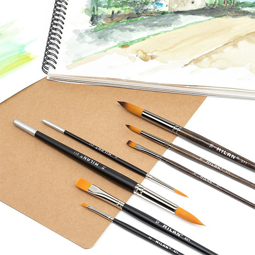 MILAN ROUND BRUSH GOLD SYNTHETIC TORAY SERIES 611