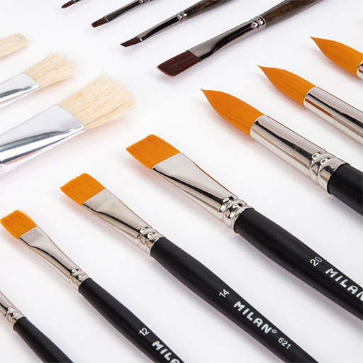 MILAN ROUND BRUSH GOLD SYNTHETIC TORAY SERIES 611