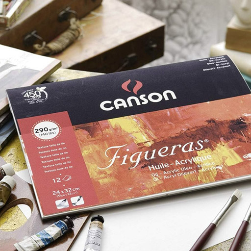 FIGUERAS OIL/ACRYLIC CANVAS GRAIN 1-SIDE GLUED PAD 290 G