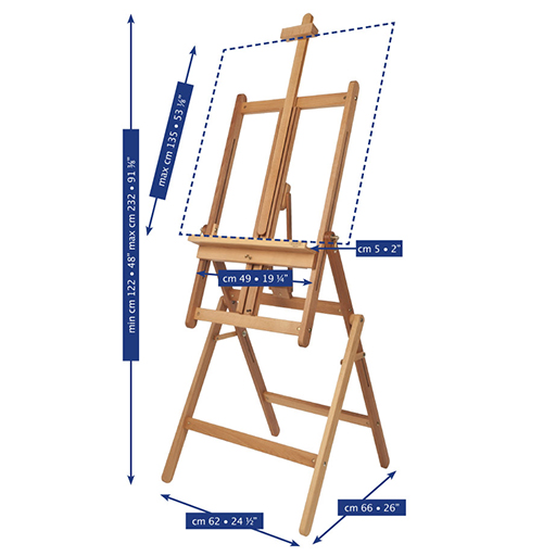 MABEF M33 CHEVALET TRANSFORMABLE EN TABLE POUR PEINTURE EN AQUARELLE PASTEL HUILE