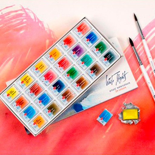 WHITE NIGHTS WATERCOLOUR CARDBOARD BOX - SET OF 24 PANS