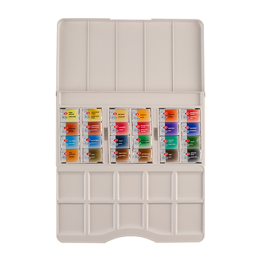 WHITE NIGHTS WATERCOLOUR PLASTIC BOX SET OF 24 PANS