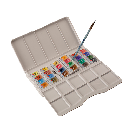 WHITE NIGHTS WATERCOLOUR PLASTIC BOX SET OF 24 PANS