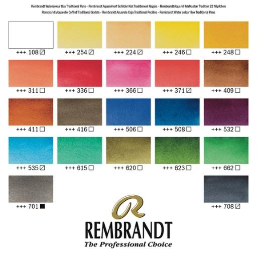 REMBRANDT CAJA ACUARELA TRADITIONAL 22 GODETS