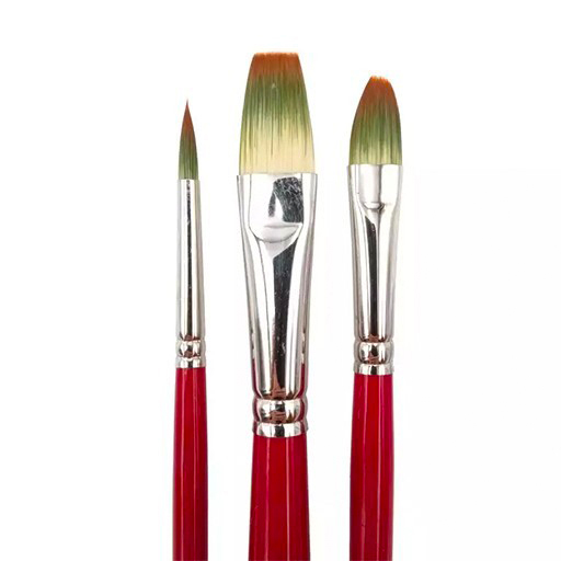 VAN GOGH SET 3 PINCEAUX FIBRE TORAY TRICOLORE MANCHE LONG