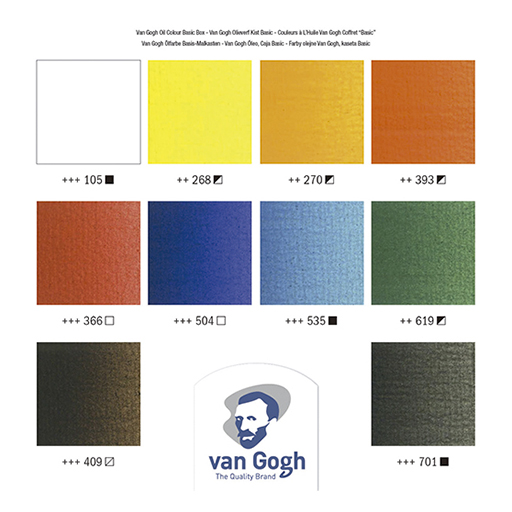 VAN GOGH COFFRET BOIS BASIC PEINTURE À L'HUILE 10 TUBES