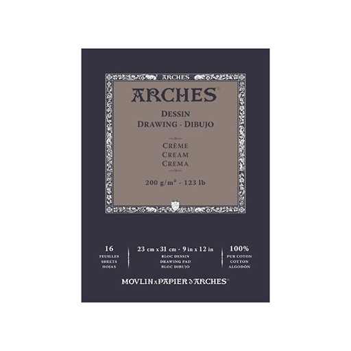 ARCHES DRAWING BLOCK 16 SHEETS 180 G EXTRA WHITE & 200 G CREAM