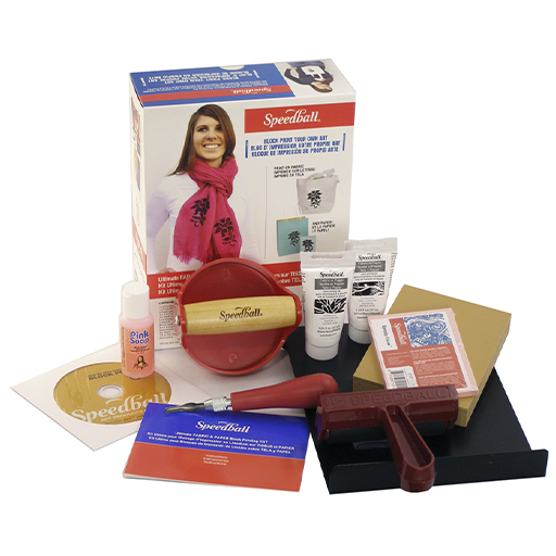 SPEEDBALL ULTIMATE FABRIC & PAPER BLOCK PRINTING KIT