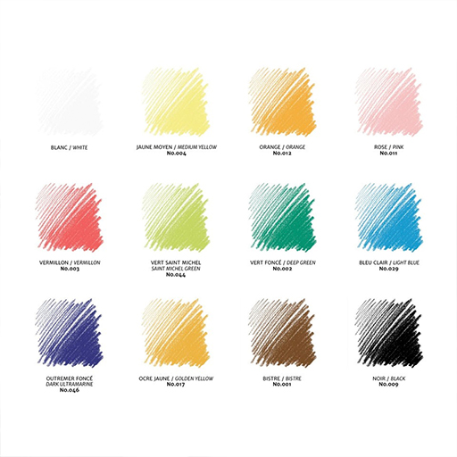 CONTÉ A PARIS CAJA CON 12 CARRÉS COLORES SURTIDOS
