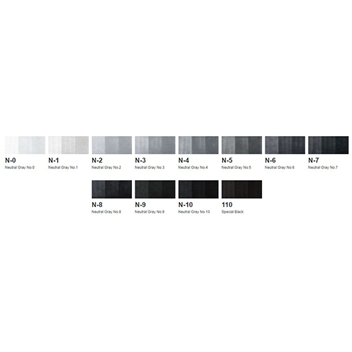 COPIC CLASSIC MARKER SET 12 STK NEUTRAL GRAYS - NEUTRALE GRAUTÖNE