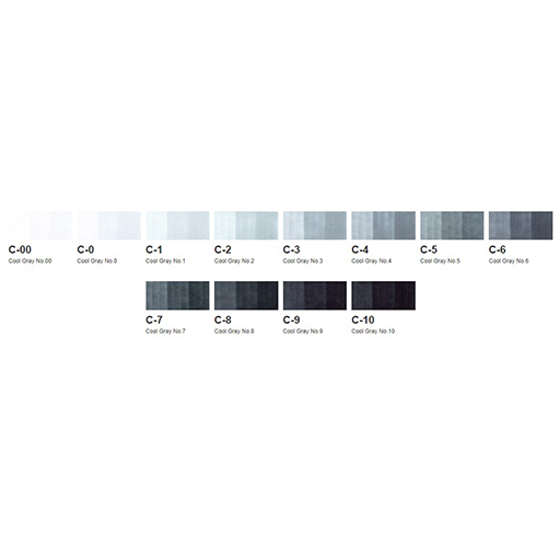 COPIC SKETCH MARKER SET 12 STK COOL GRAY - KALTE GRAUTÖNE