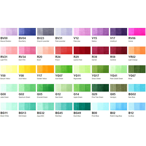 COPIC SKETCH MARKER CASE OF 72 ASSORTED COLOURS - SET B